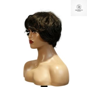 center wig machine made black wig remy hair tc16