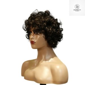 center wig machine made black wig remy hair tc002