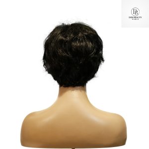 center wig machine made black wig remy hair tc16