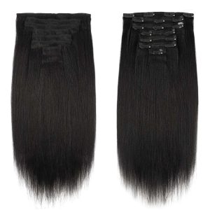 center wig asian raw hair straight clip in hair extensions