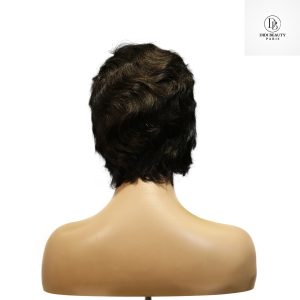 center wig machine made black wig remy hair h001