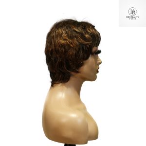 center wig machine made black wig remy hair tc066