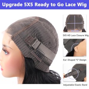 center wig glueless remy hair 5x5 lace closure straight human hair wig