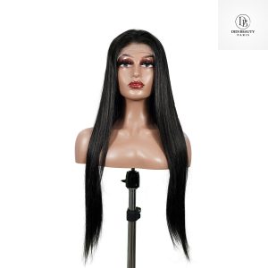 center wig natural black remy hair 6x7 lace closure straight human hair wig