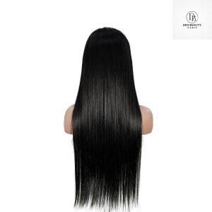center wig natural black remy hair 6x7 lace closure straight human hair wig