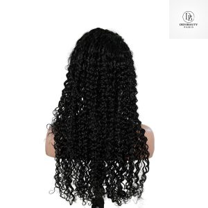 center wig natural black remy hair 6x7 lace closure deep wave human hair wig