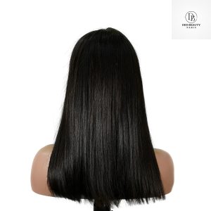 center wig natural black asian raw hair 2x6 hd lace closure straight bob human hair wig