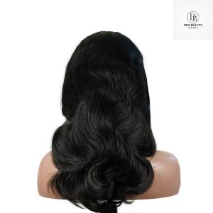 center wig natural black remy hair 5x5 lace closure body wave human hair wig