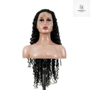 center wig 13x4 deep wave lace front wig natural black remy hair