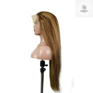 center wig 13x4 straight lace front wig m4&27 highlight remy hair 26 inch