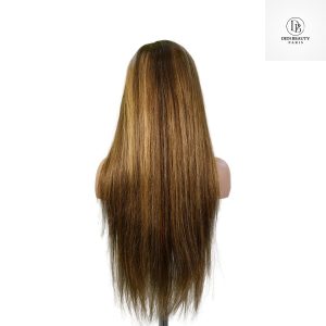 center wig 13x4 straight lace front wig m4&27 highlight remy hair 26 inch