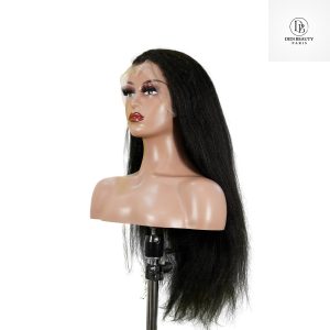 center wig 13x4 yaki straight lace front wig black remy hair