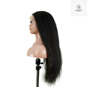 center wig 13x4 yaki straight lace front wig black remy hair
