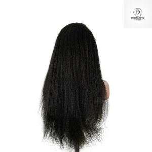 center wig 13x4 yaki straight lace front wig black remy hair