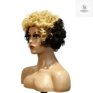 center wig machine made black wig remy hair tc004