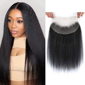 center wig remy hair 13x4 yaki straight frontal