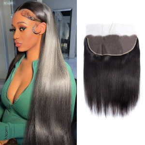 center wig remy hair 13x4 straight frontal & bundles