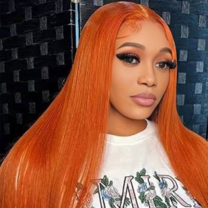 center wig 13x4 straight lace front wig 350 orange 26 inch remy hair